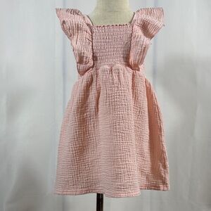 Chelsea & Violet Pink Smocked Flutter Strap Muslin Dress
